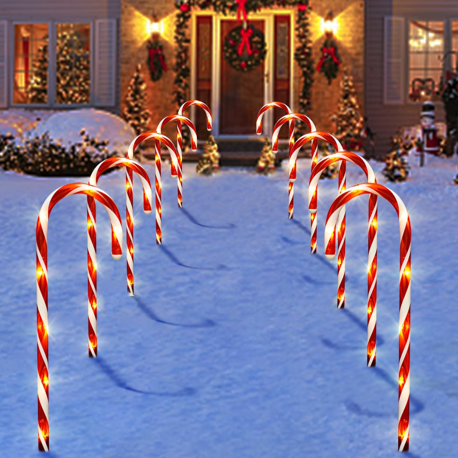 Amazon.com : 10 Pack Solar Candy Cane Lights, 21 Inch Red
